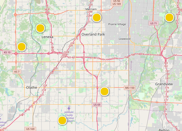 map of kansas city area with parks and trails marked